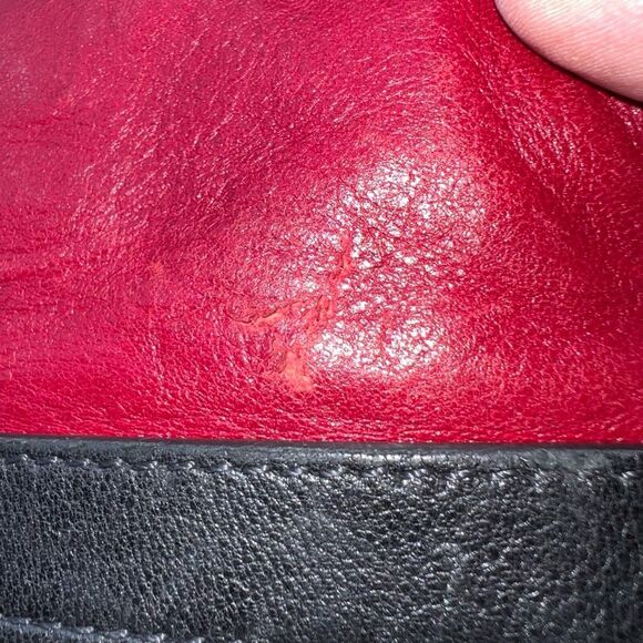 Jimmy Choo Laptop Holder/Clutch/Wristlet Black and Red Leather With Studs - Picture 15 of 16